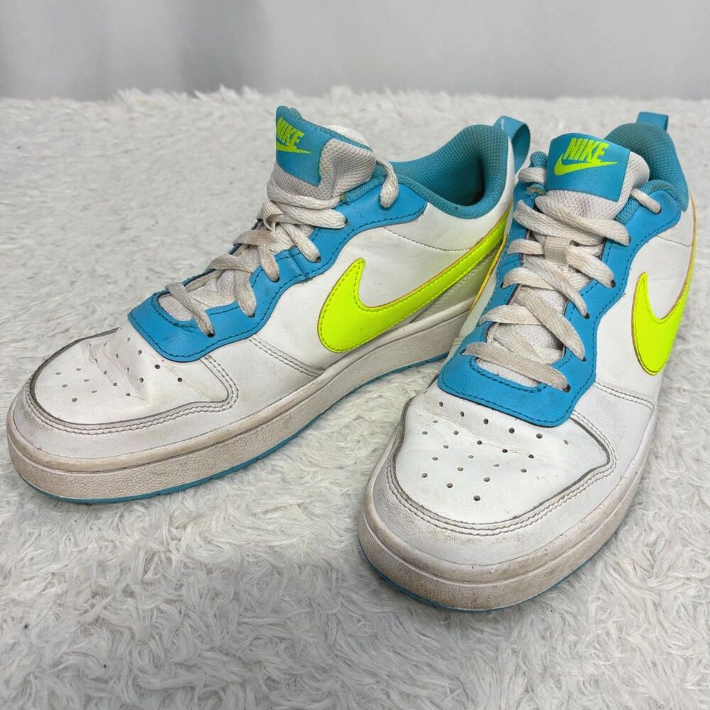 Nike Court Borough Low 2 GS /7Y 'White Baltic Blue Volt' Women's Size 8.5